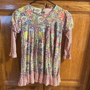 Floral Multicolor Kids Casual Dress